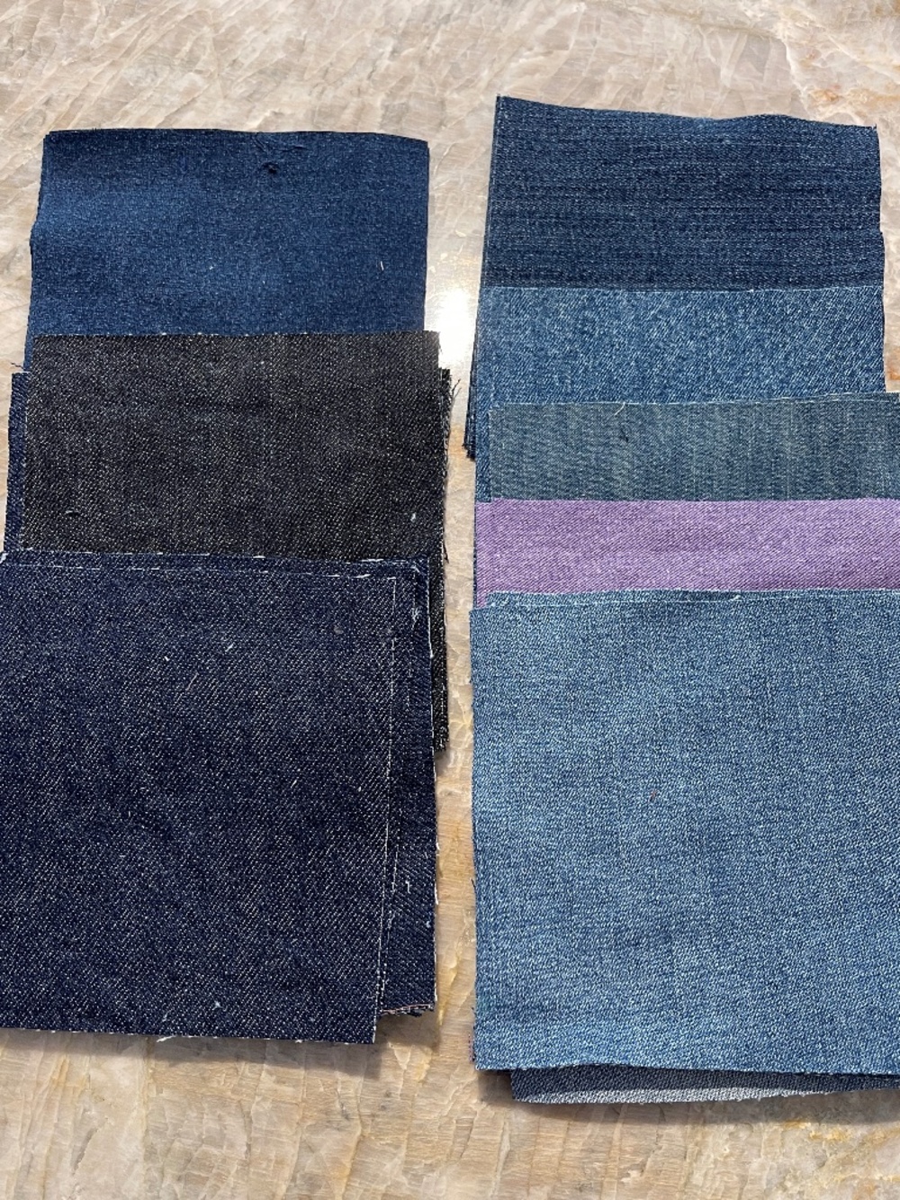 40 Precut 5" Quilt Squares Assorted Fabric Charm Pack Denim
